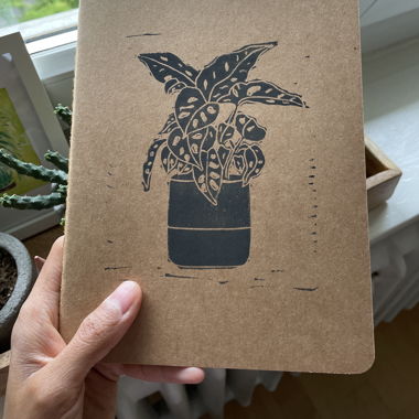 Diary with monstera plant print