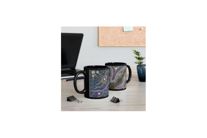 Abstract Design Black Mug | Stylish Ceramic Coffee Cup with nice design - Image 3