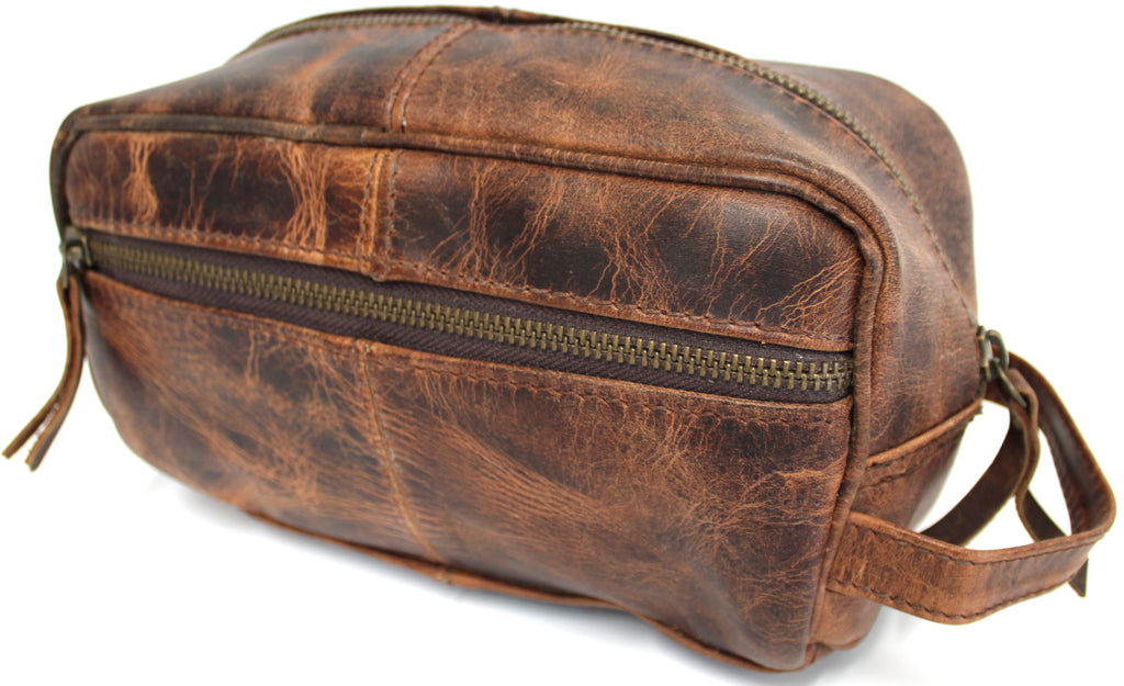 Quality Full Grain Genuine Hunter Leather Toiletry Bag - Image 7