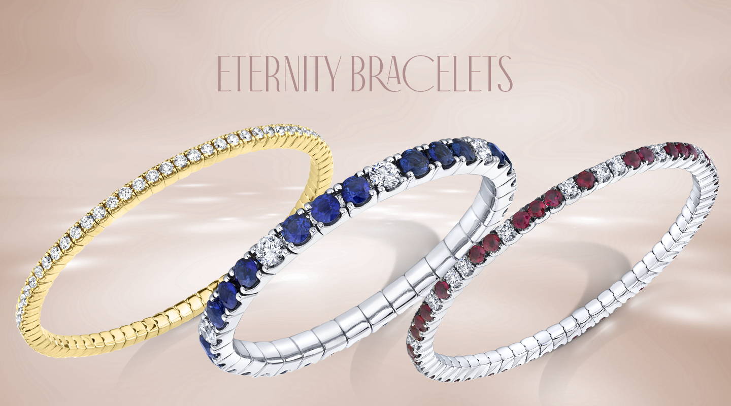 Bracelets with diamonds, sapphires and rubies