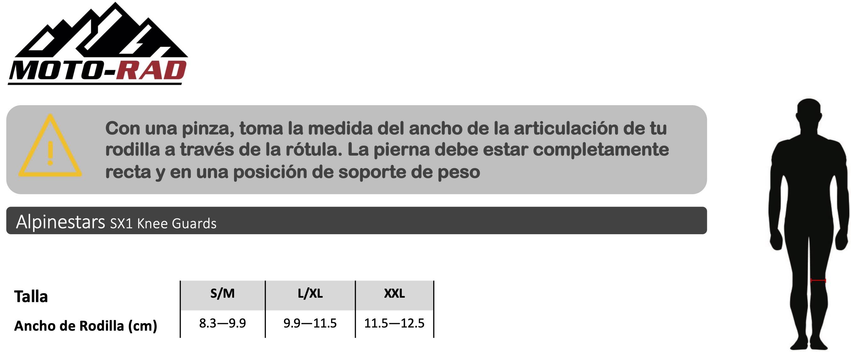 Guia de Tallas Rodilleras Alpinestars