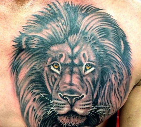 Tatouage Roi de la Jungle Yeux Jaune