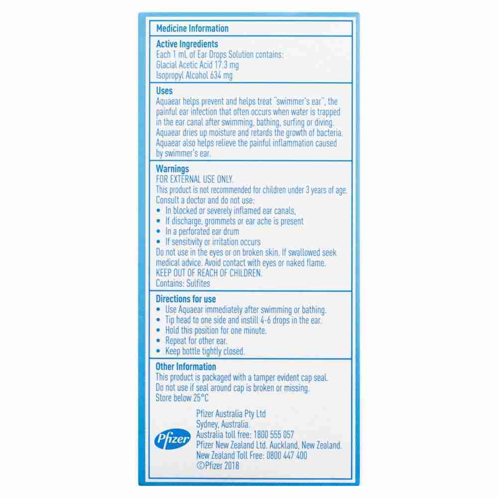 Aquaear Ear Drops Solution 35mL - Image 3