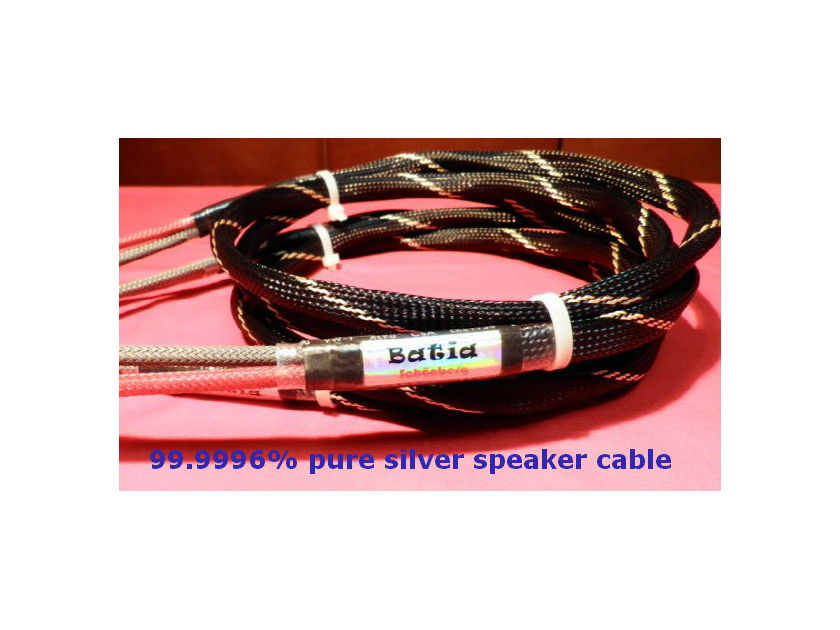 schonberg labs Batia 99.9996% pure silver/natural cotton speaker cable 8ft