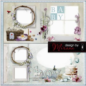 Фотоальбом для новорожденного в Фотошоп - Sweet Boy