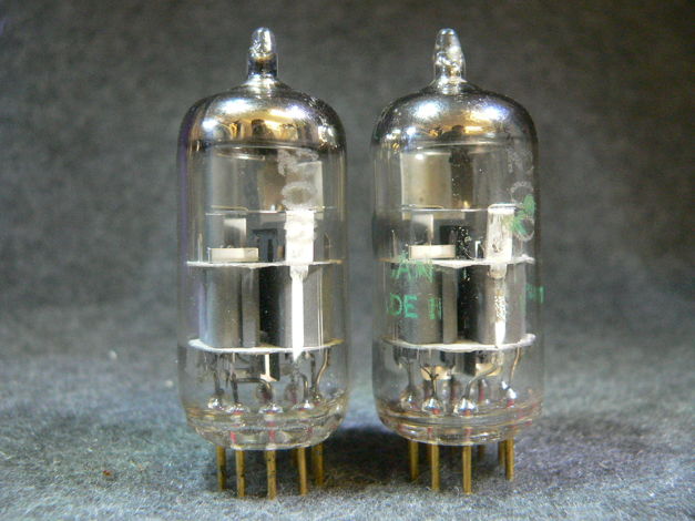 Amperex Green Label 6922 E88CC Matched Pair Low Noise G...