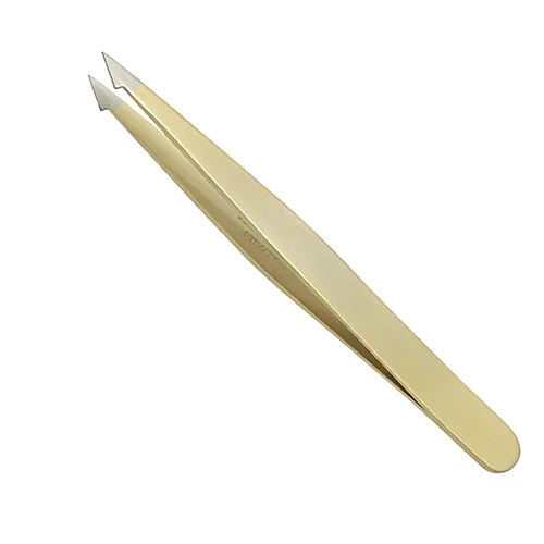 Pinzette 9.5 cm, golden, schräg
