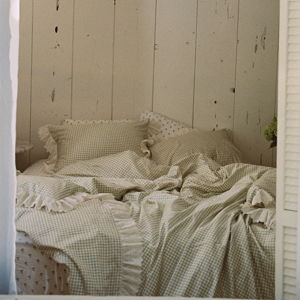 Eyelet Gingham Duvet Set - Meadow