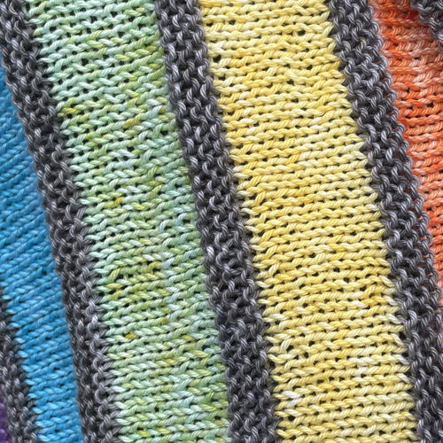 Knitted Rainbow of Hope scarf