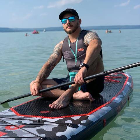 Inflatable paddleboarding in Canada Day