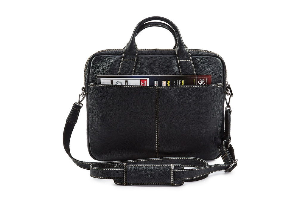 Quality Full Grain Leather Laptop Shoulder Bag - Image 6