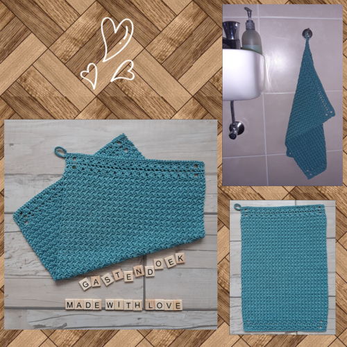 Hand towel and dishcloth "Made with Love"