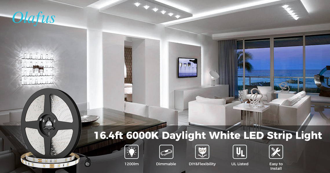 6000k cool white LED light strip