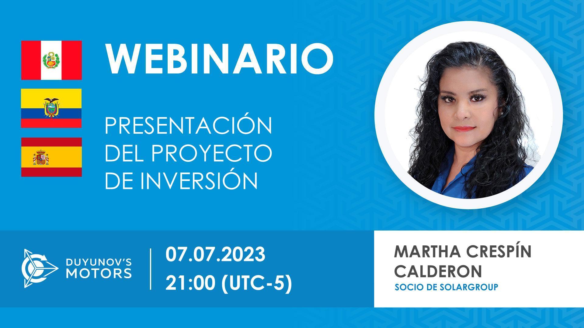 Peru. Presentación del proyecto de inversión "Motores de Duyunov"