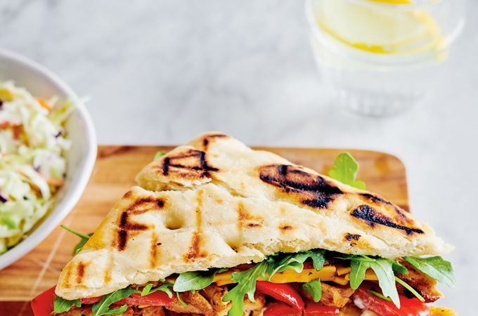 Chicken Panini with Roasted Bell Peppers and Smoked Gouda