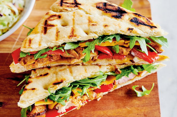 Chicken Panini with Roasted Bell Peppers and Smoked Gouda