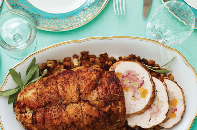 Turkey Roast with Apple and Squash Stuffing and Marsala Sauce