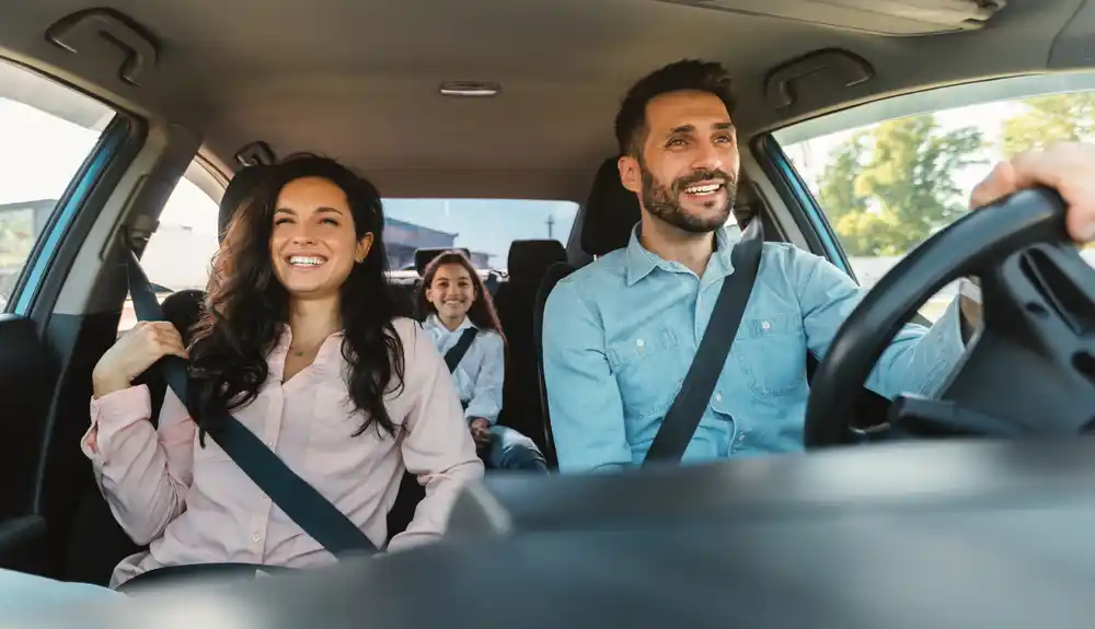 family in the car