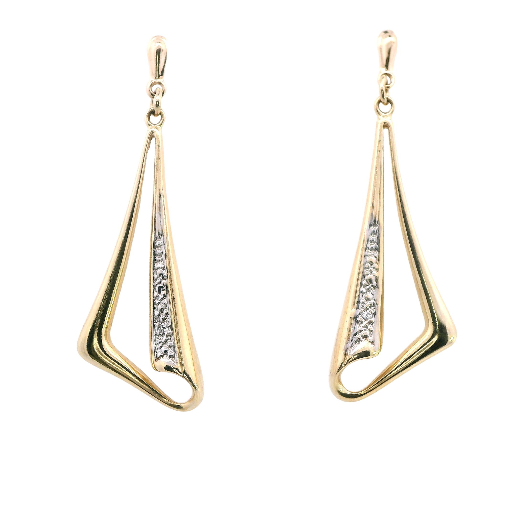 Diamond Stud Drop Earrings - Image 2