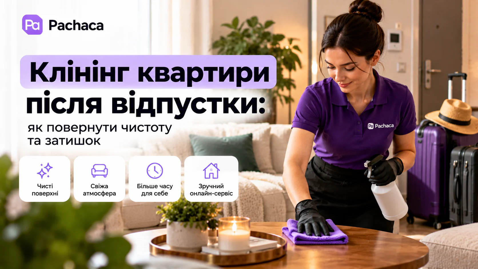 Клінінг квартири після відпустки Київ — прибирання Pachaca