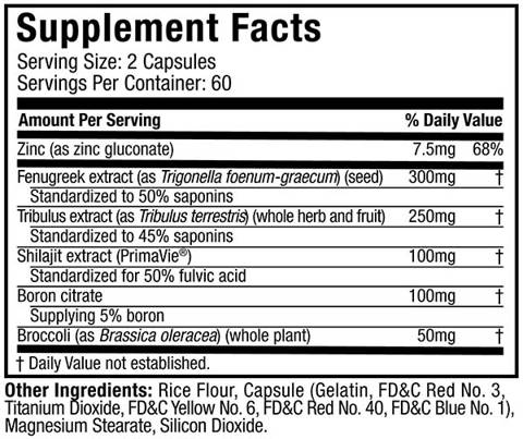 Supplement Facts: AlphaTest 120 Capsules