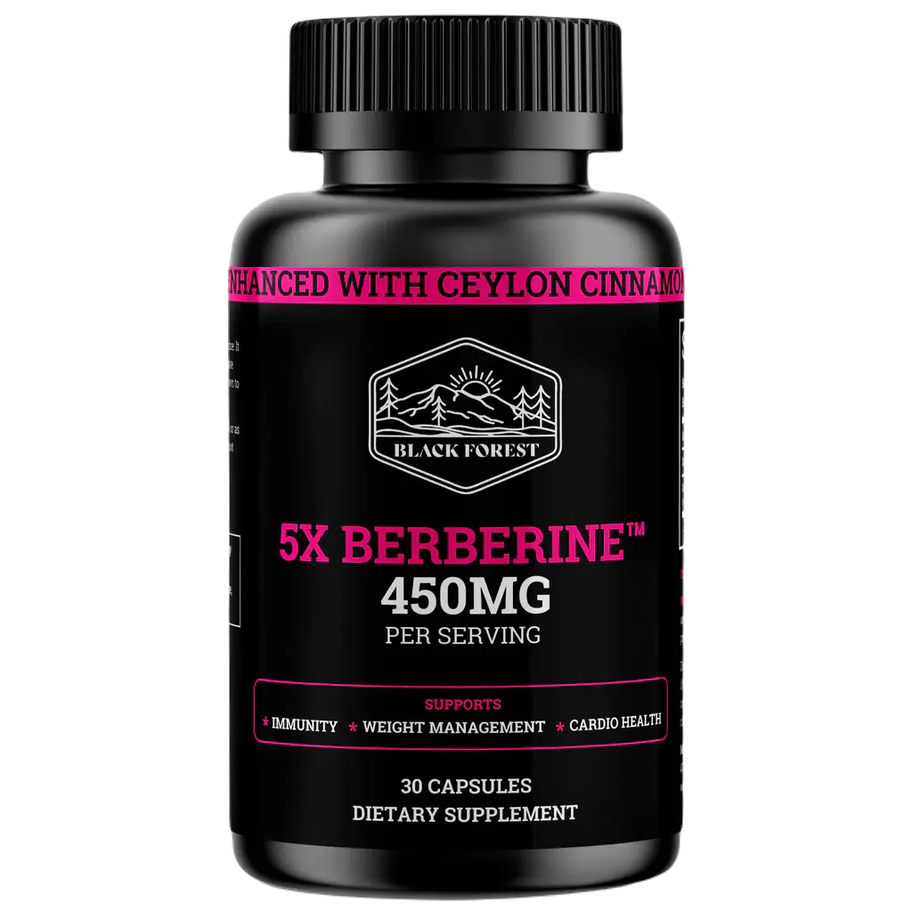 A bottle of Black Forest 5X Berberine