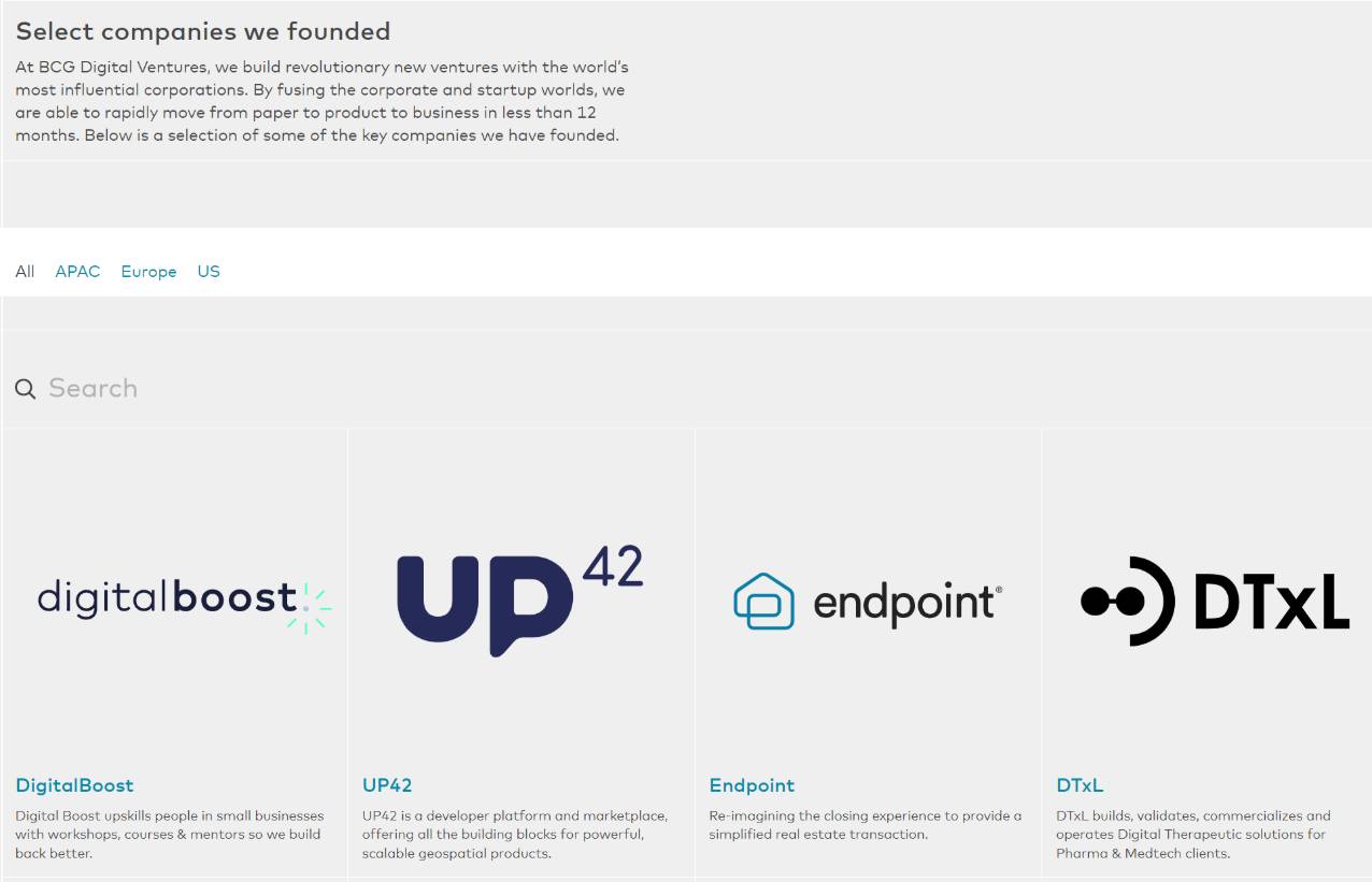 BCG Digital Ventures product / service