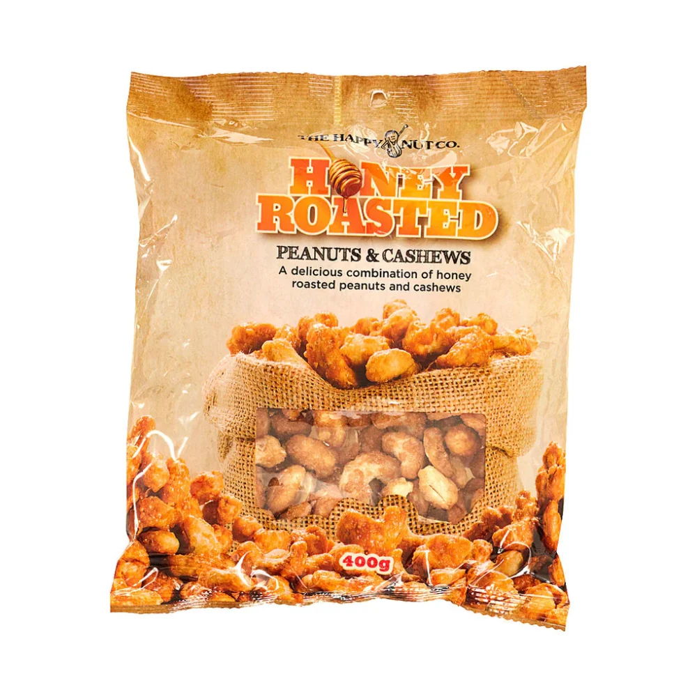Happy Nut Co. Honey Roasted Peanuts & Cashews 400G