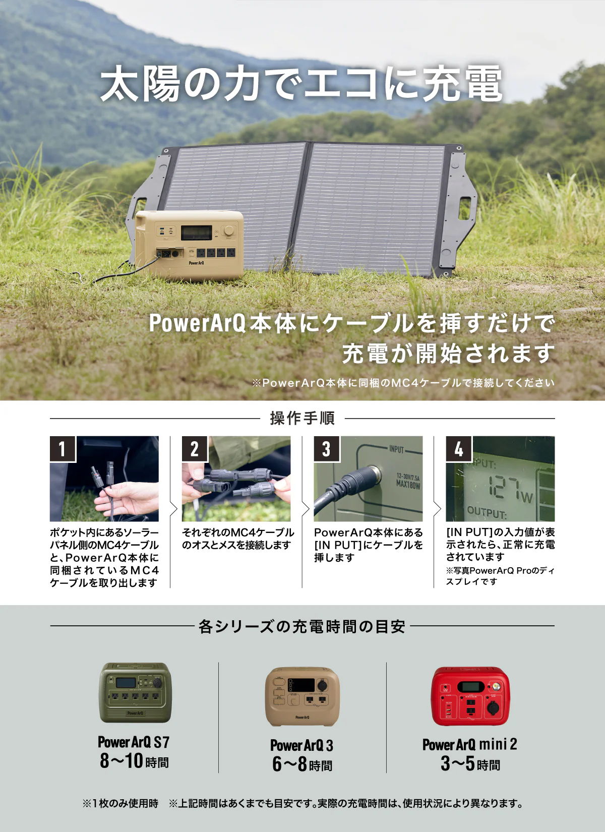 太陽の力でエコに充電