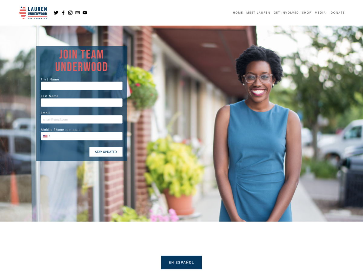 Screenshot of Lauren Underwood, from the politician websites collection.