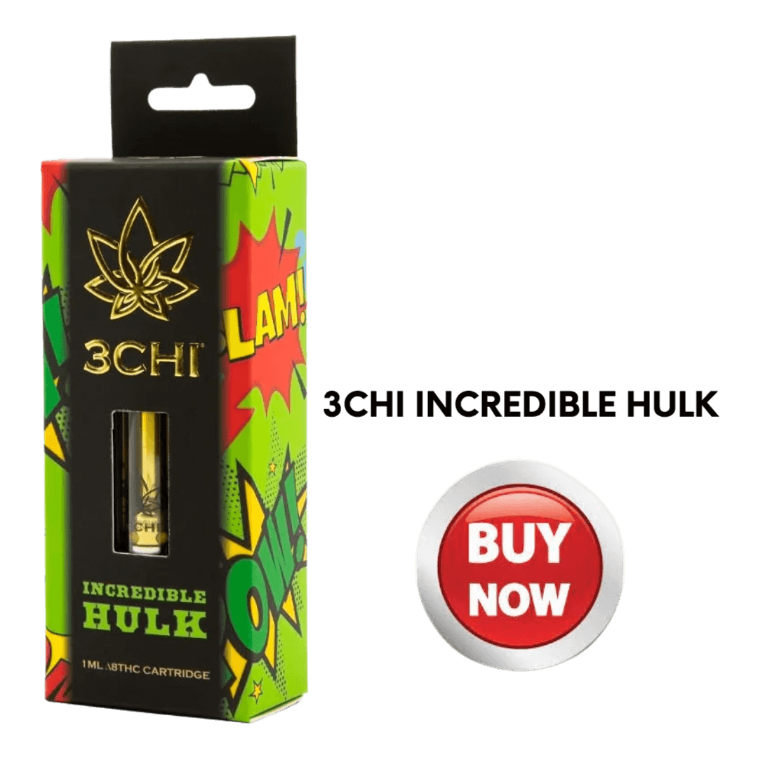 3chi incredible hulk strain delta 8 cart is a sativa and perfect for when hiking and doing outdoor activities 
