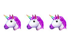 3 unicorn emojis