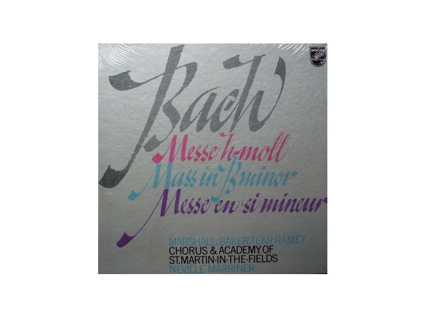 ★Sealed★ Philips / MARRINER-BAKER, - Bach Mass in B Minor, 3LP Box Set!