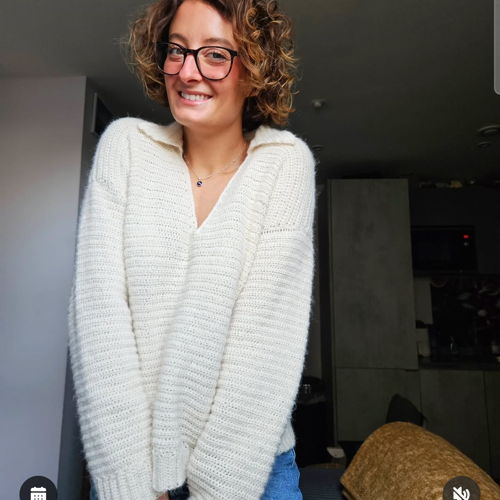 Collared V neck sweater - crochet pattern