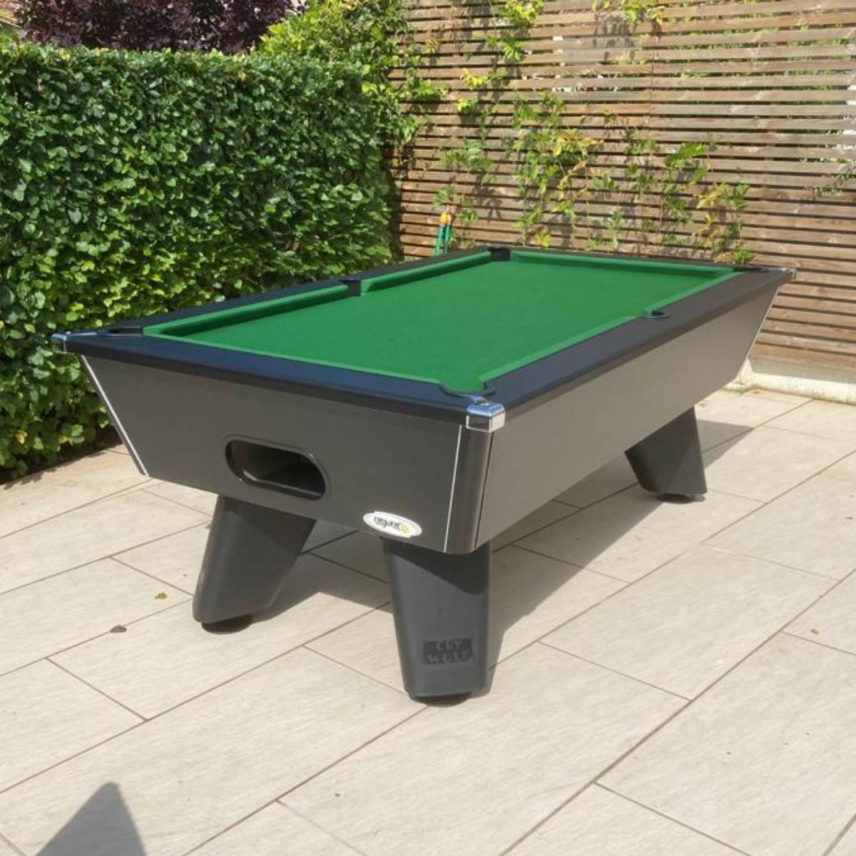 Cry Wolf Slate Bed Outdoor Pool Table - Matt Black