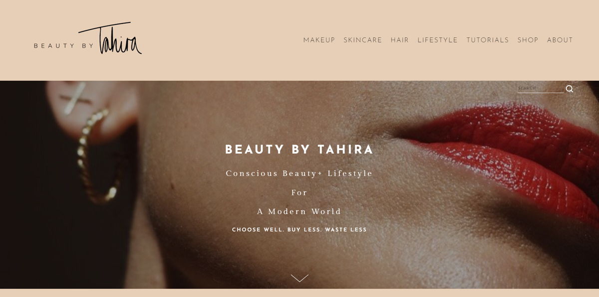 Screenshot of Beauty By Tahira, from the makeup artist websites collection.