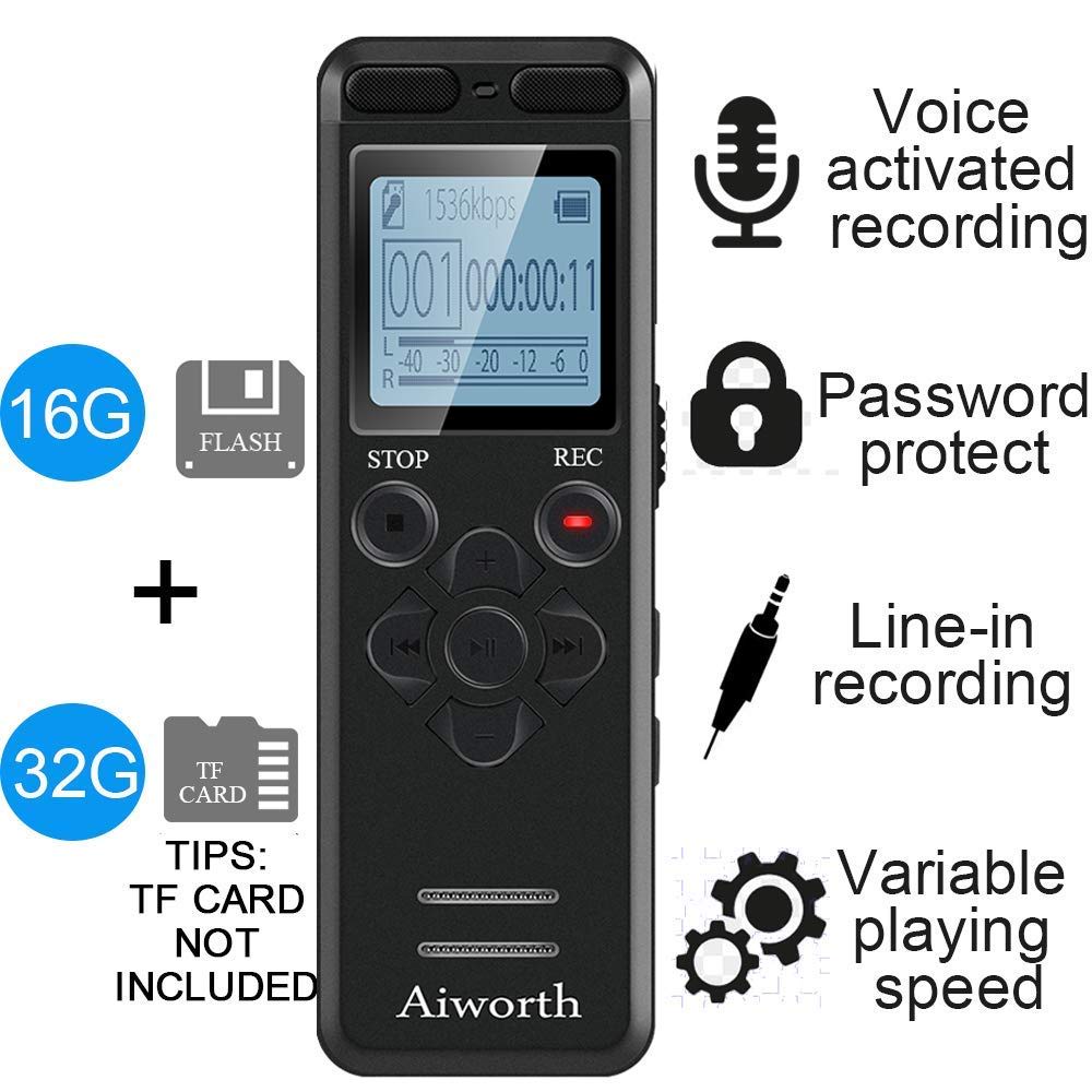 Akaluli Digital Voice Recorder vs Aiworth E36 Slant