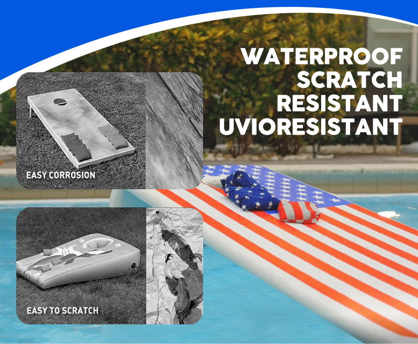 This inflatable cornhole is waterproof scratch resistant uvioresistant