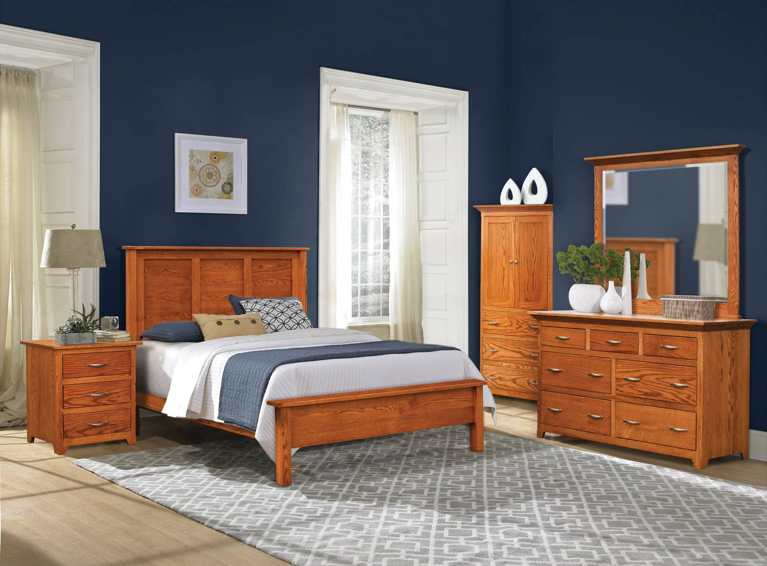 Image of fully customizable Shaker Bedroom Set through Harvest Home Interiors Amish Solid Wood Furniture
