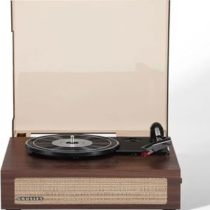 Crosley CR6042A-WA Scout 3-Speed Bluetooth Turntable with Built-in Speakers, Walnut