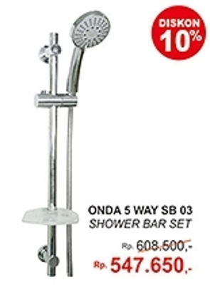 Harga Shower Set Onda Promo Harga Onda 5 Way Sb 03 Shower Bar Set 1 Set Di Depo Bangunan Katalog Promo