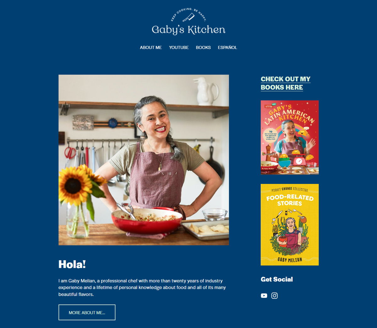 Screenshot of Gaby Melian - Gaby’s Kitchen, from the influencer websites collection.