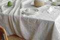 white cotton tablecloth with wrinkles