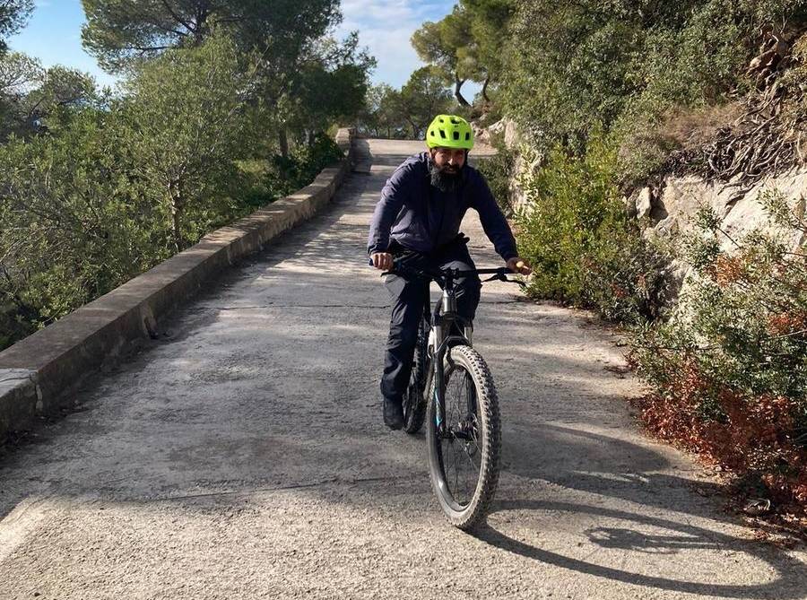 Un ciclista, en la ruta Gavà.