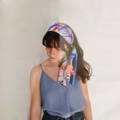foulard bleu tropical - collection de foulards virginie riou