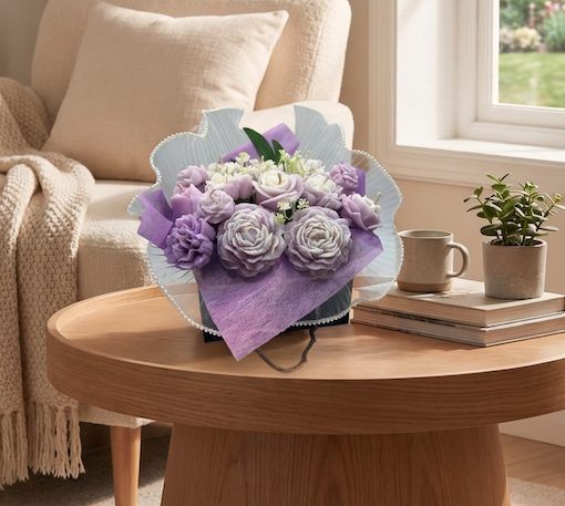 Passionfruit & Vanilla Candle/Melt Handbag Flower Bouquet