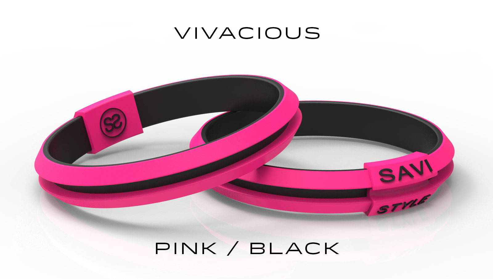 savi sleek vivacious pink by savistyle hair tie bracelet stacked view