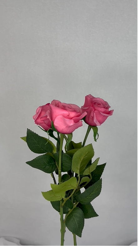 Pink Real Touch Half Bloom Rose - Realistic Artificial Flowers - Image 4