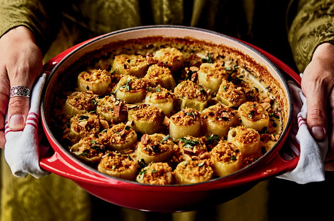 Poireaux braisés au gruyère