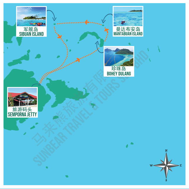 Route of Tun Sakaran Marine Park Day Tour - Sunbear Travel & Tours